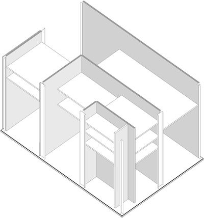 Gartenhaus mit Regalsystem