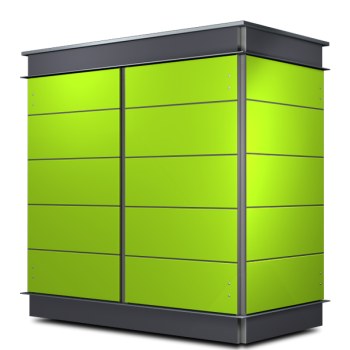 Gartenschrank Lime-green mit Dachbegrünung Anthracite Grey